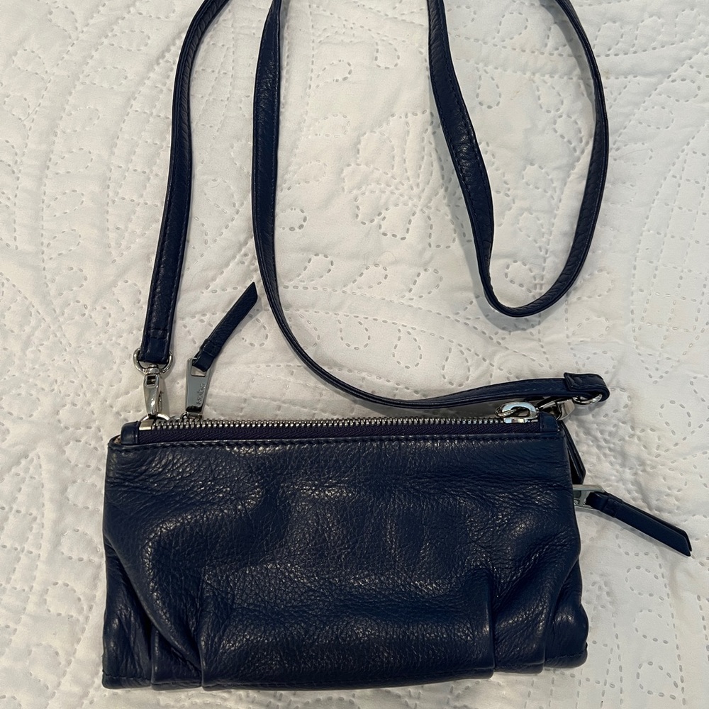 HOBO Navy Leather Crossbody